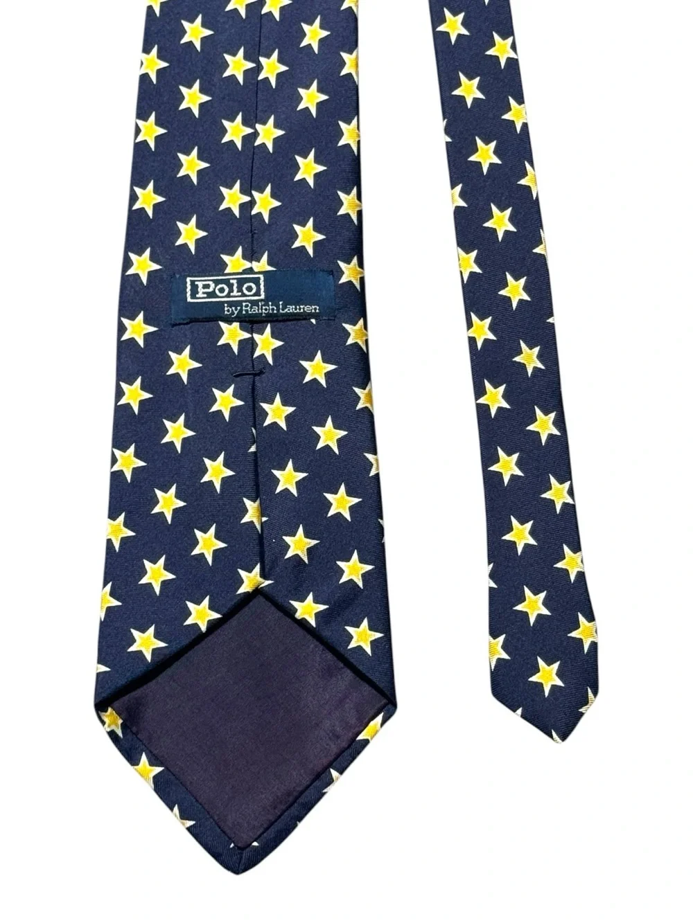 Polo by Ralph Lauren Navy Tie with Yellow Star Motif